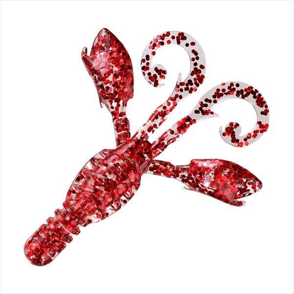 Smith Worm Smoky Grouper Bug 3.5inch #04 Clear Red Flake