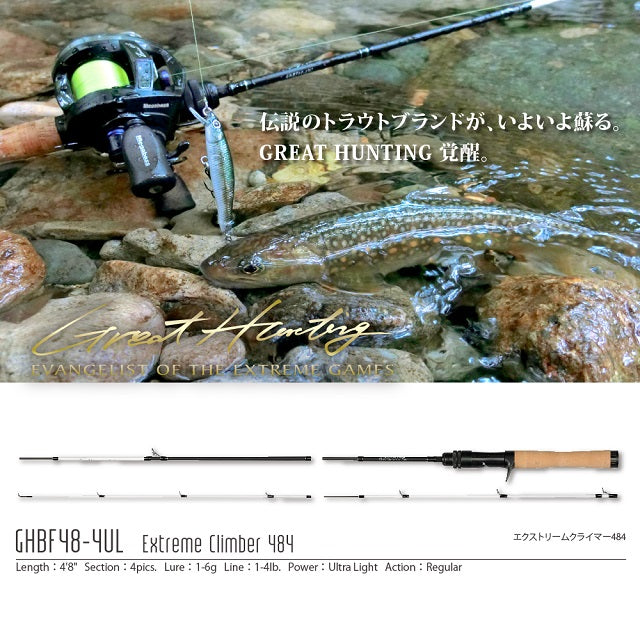 Megabass Trout Rod Great Hunting GHBF-4UL (Baitcasting 4 Piece)