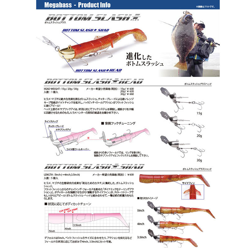 Megabass Bottom Slush Plus Starter Set Silver Head 15g