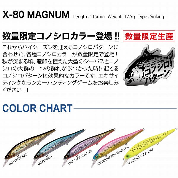 Megabass X-80 Magnum Chart Konoshiro