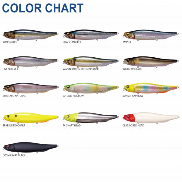 Megabass Seabass Lure Megadog Chart Head