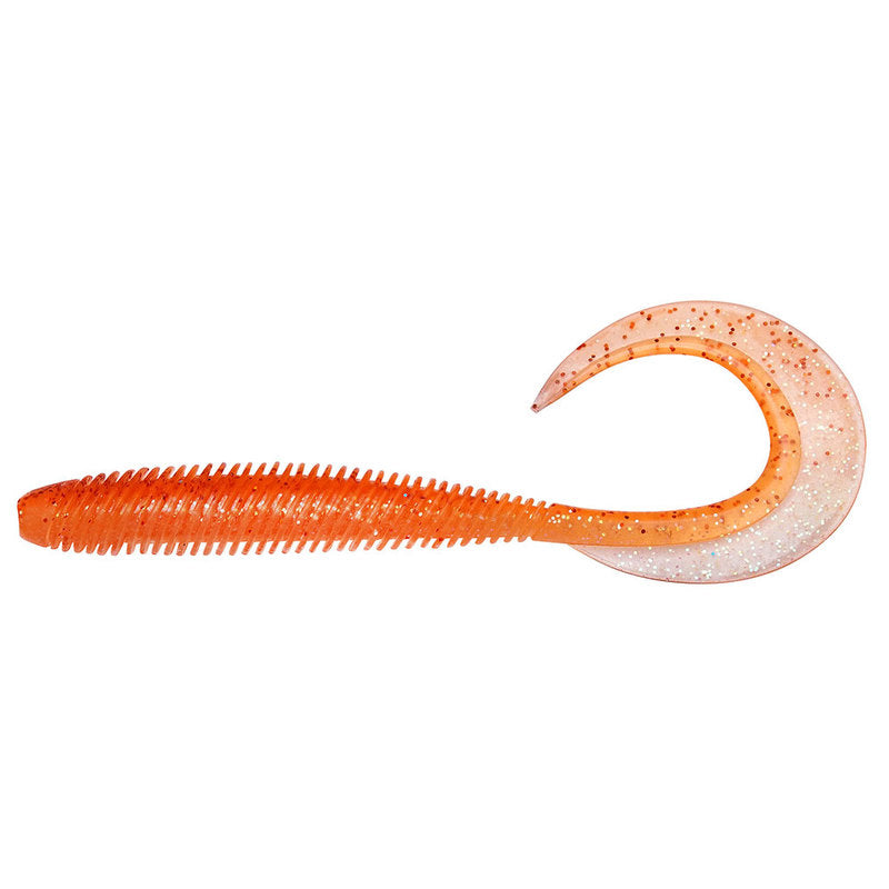 Megabass Kemuri Curly 2.5inch Clear Orange / Rainbow Flakes