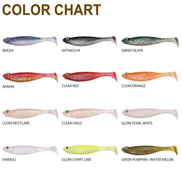 Megabass Worm Hazedong Shad SW 3inch Clear Red