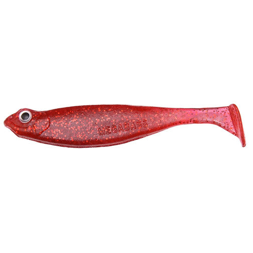 Megabass Worm Hazedong Shad SW 3inch Clear Red