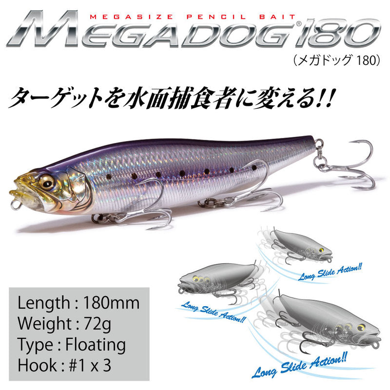 Megabass Seabass Lure Megadog 180 GG Iwashi