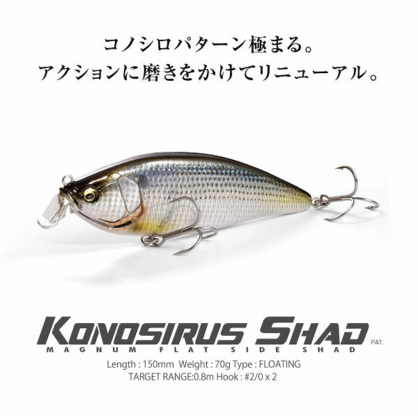 Megabass Seabass Lure Konoshirus Shad F Japanese Silver Conoshiro Indicator