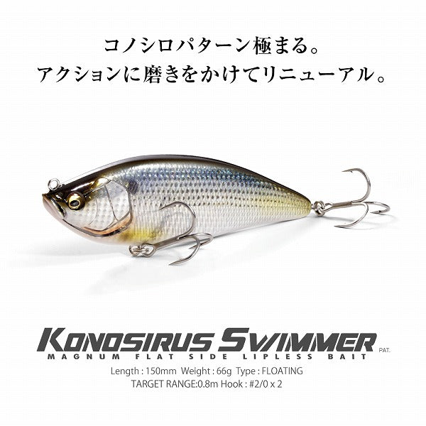 Megabass Seabass Lure Konoshirus Swimmer F Japanese Silver Conoshiro Indicator