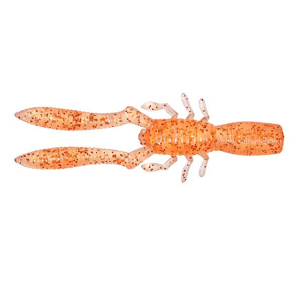 Megabass Worm Bottle Shrimp SW 2.4inch Clear Orange/Rainbow Flake