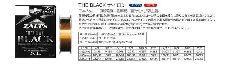 Line System Zalts The Black 100yds Nylon 5lb