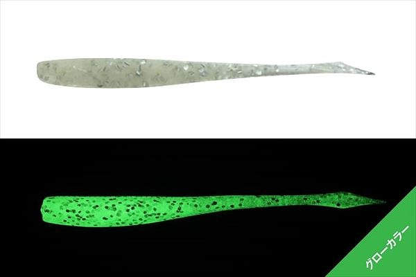 Jackall Worm Deka Kibi Nago 2.5inch Glow Silver Flake