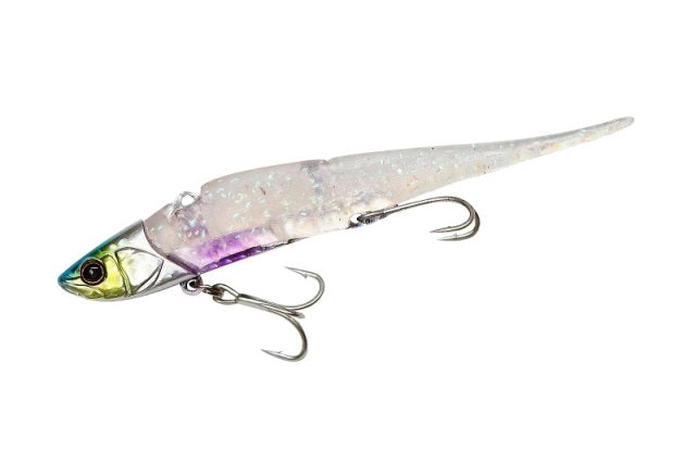 Jackall Worm Big Backer Soft Vib 28g White Bait Clear (UV)