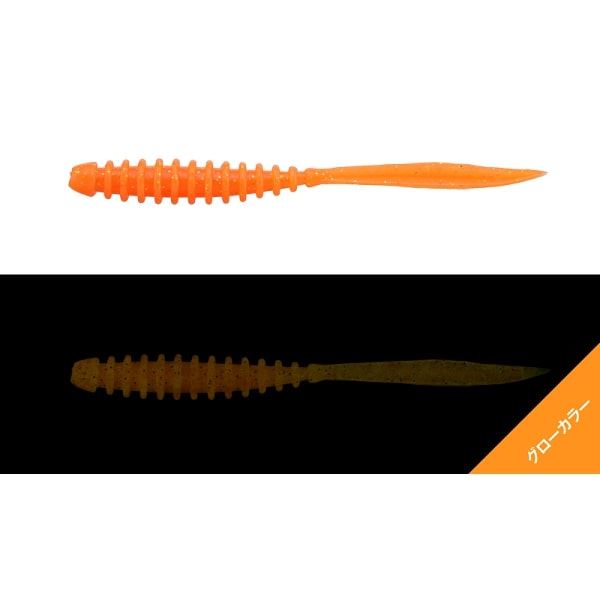 Jackall Worm Peke Ring 3.0inch Glow Orange/Gold Flake