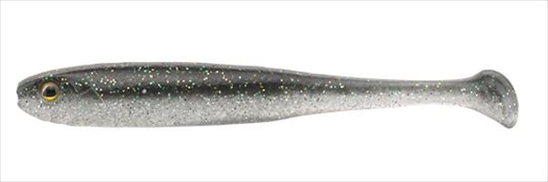 Jackall Worm Peaceton Shad 2.8inch Dark Thunder/Clear Silver