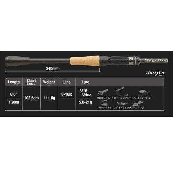 Jackall Bass Rod Revoltage RV2-C66M+/2 (Baitcasting 2 Piece)