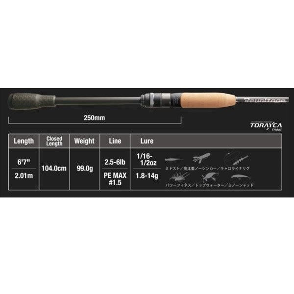 Jackall Bass Rod Revoltage RV2-S67ML/2 (Spinning 2 Piece)