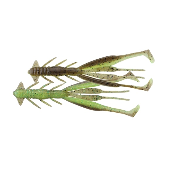 Jackall Worm Jimmy Shrimp 3inch Green Pumpkin/Chart