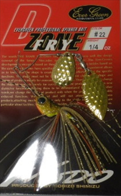 Evergreen Spinnerbait MoDO D Zone Fry 1/4oz Tandem Willow #01 Ayu (F/R: Gold)