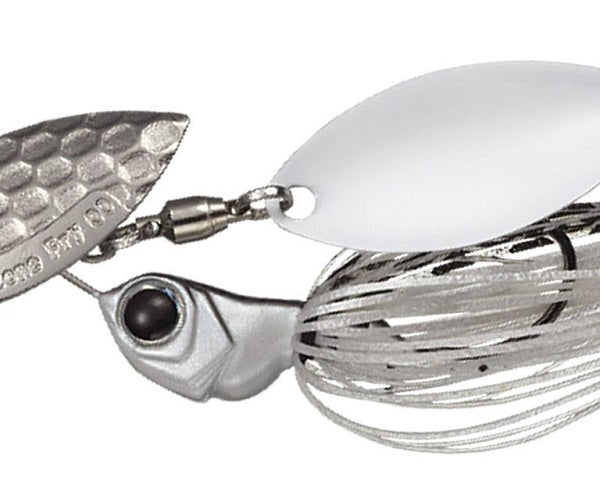 Evergreen Spinnerbait MoDO Zone Fry 1/4oz Double Willow #04 Super White (Silver front, White back)