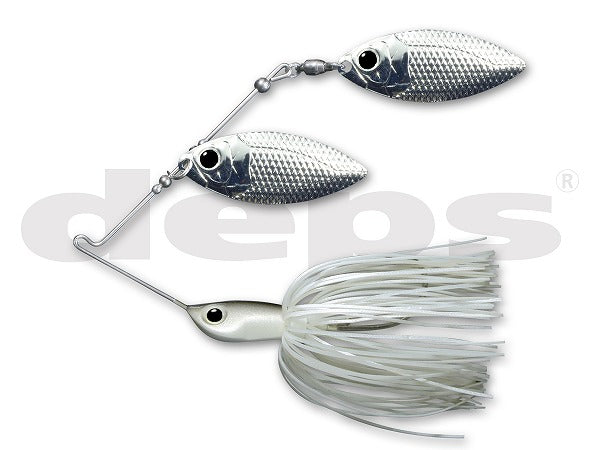 Deps Spinnerbait B Custom 3/4oz Double Willow #12 White Carp