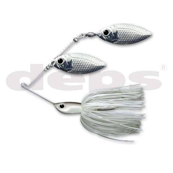 Deps Spinnerbait B Custom 1/2oz Double Willow #12 White Carp