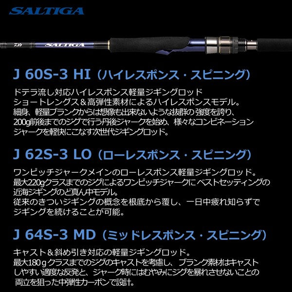 Daiwa 21 Saltiga R J62S-2 LO  (Spinning 1 Piece)