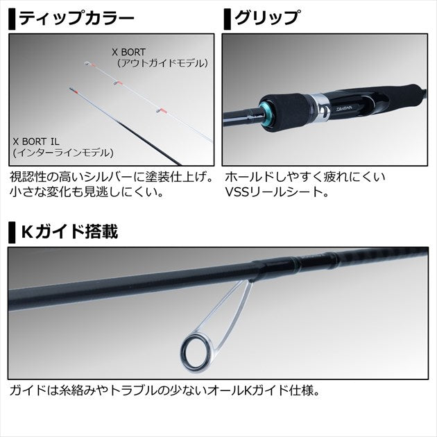 Daiwa Eging Rod Emeraldas X BOAT 65LS-S  (Spinning 2 Piece)