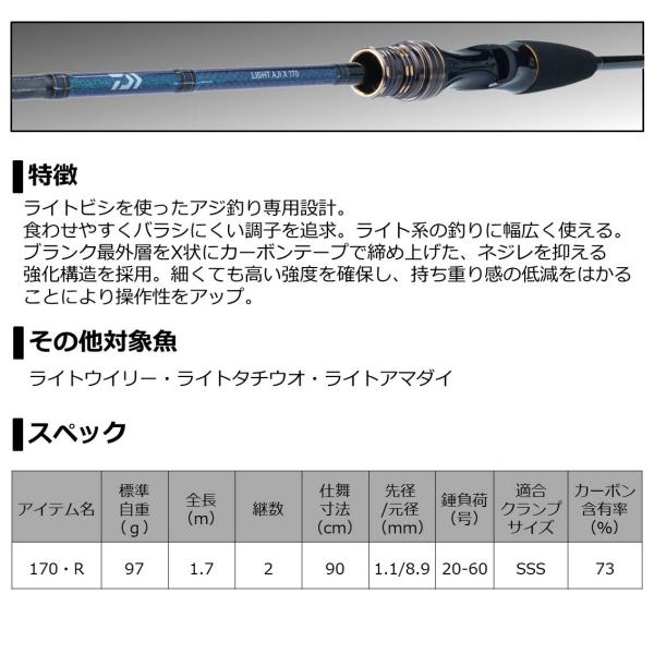 Daiwa Light Aji X 170/ R (Baitcasting 2 Piece)