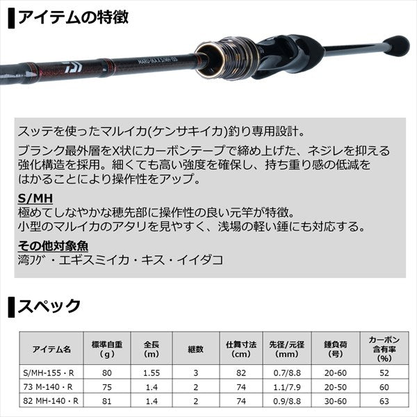 Daiwa 21 Maruika X S/MH-155 R (Baitcasting 2 Piece)