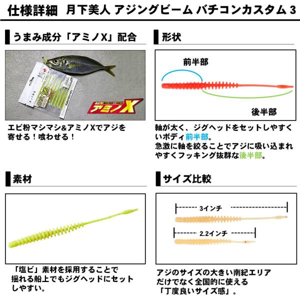 Daiwa Worm Ajing Beam Batikon 3inch Full Luminova