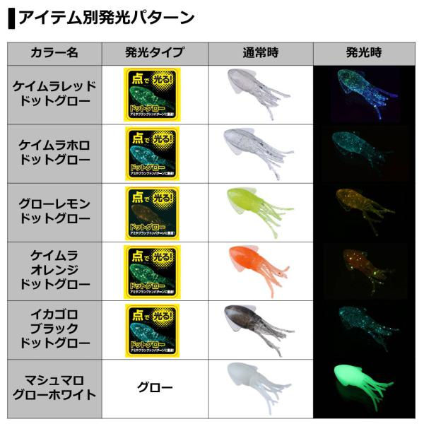 Daiwa Kasago Club Squid Head Width 2.0inch Glow Lemon Dot Glow