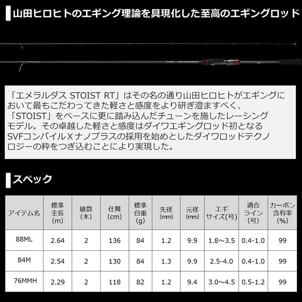 Daiwa 21 Emeraldas Stoist RT 88ML  (Spinning 2 Piece)