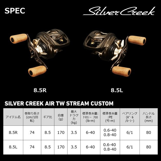 Daiwa Silver Creek Air TW Stream Custom 8.5L (Left handle)