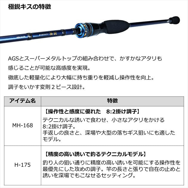 Daiwa Boat Rod Kyokuei Kisu MH-168 (Spinning 2 Piece)