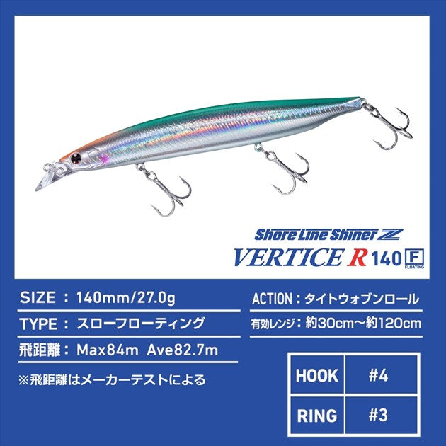 Daiwa Shoreline Shiner-Z Vertis R 140F Adele Chart Head Iwashi