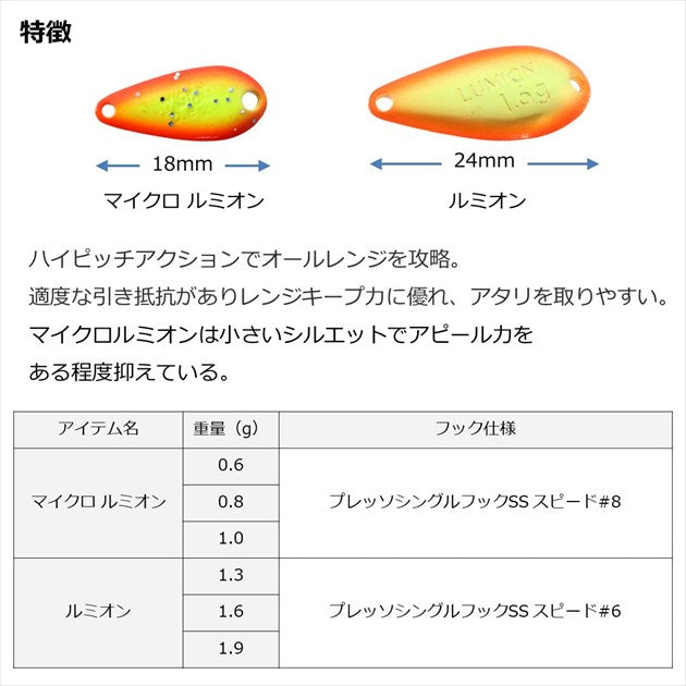 Daiwa Presso Micro Lumion 0.8g Lightning Orange