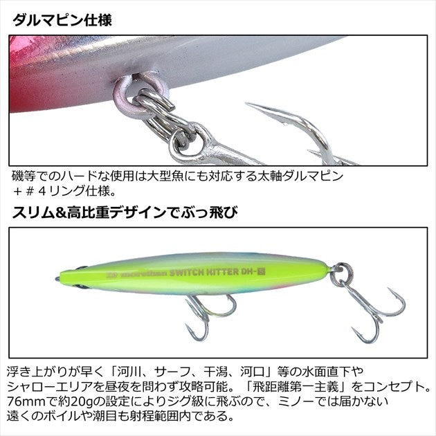 Daiwa Seabass Lure Morethan Switch Hitter DH-76S Anchovy Redberry