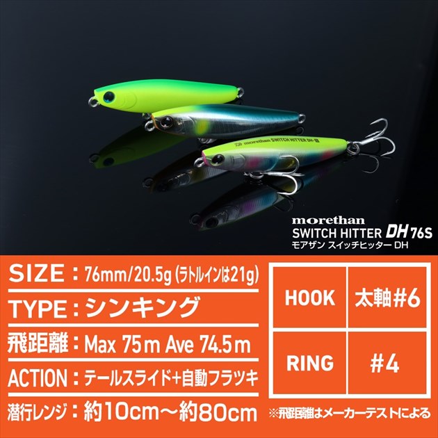 Daiwa Seabass Lure Morethan Switch Hitter DH-76S Anchovy Redberry