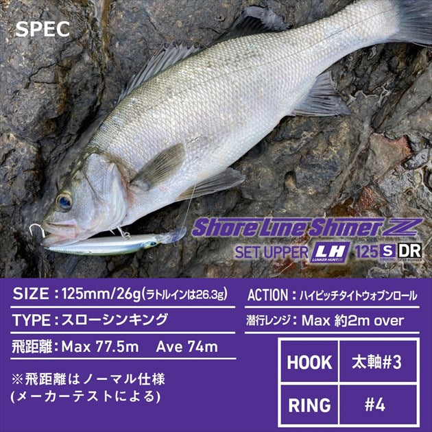 Daiwa Seabass Lure Shoreline Shiner-Z Set Upper Lunker Hunter 125S-DR Keimura Clear Shirasu