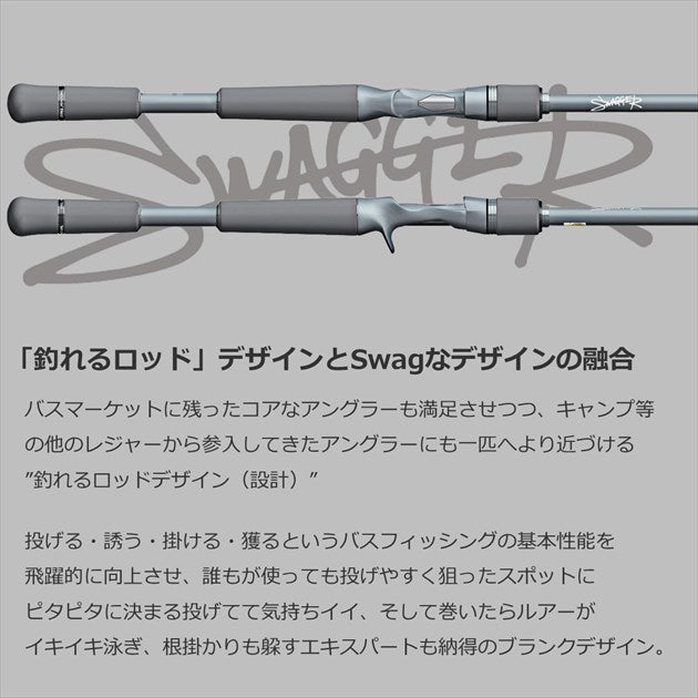 Daiwa Bass rod Swagger C72H (Baitcasting grip joint)