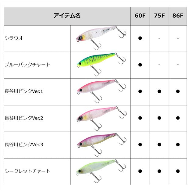 Daiwa Bass Lure Steez Pencil 86F Secret Chart