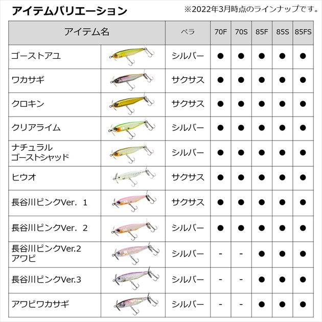 Daiwa Bass Lure Steez Prop 85S Awabi Wakasagi