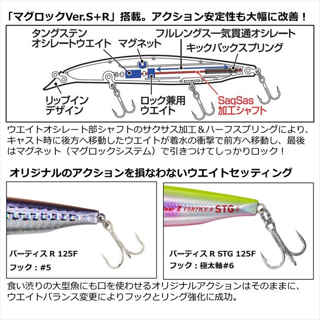 Daiwa Seabass Lure Shoreline Shiner-Z Vertice R STG 125F Charthead Mekki Sardine