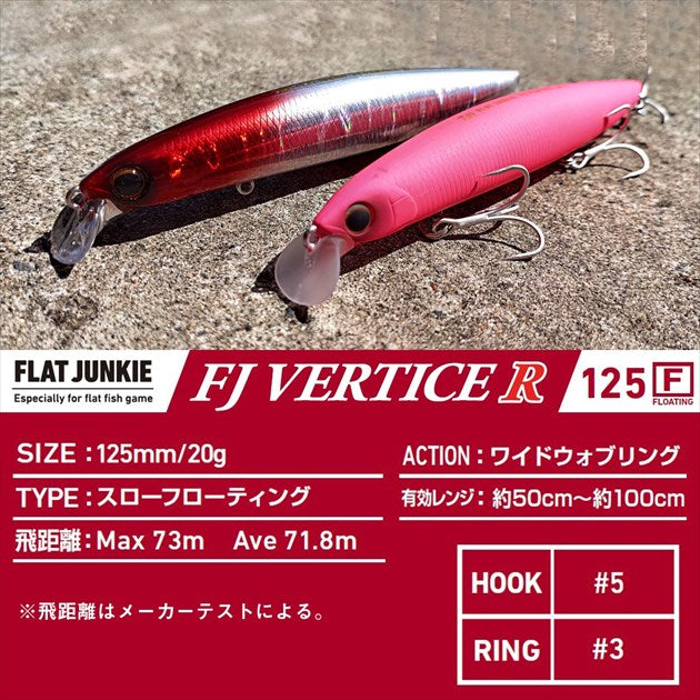 Daiwa Seabass Lure Flat Junkie Vertice R 125F Adel Chart Marble