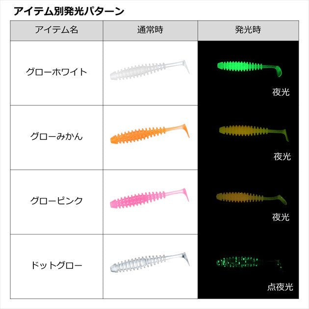 Daiwa Worm Mebaru Hunter Shad 1.5inch Glow Pink