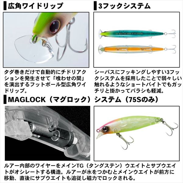 Daiwa Seabass Lure Shoreline Shiner-Z Set Upper 125S Adele Chart Head Inakko Pinkberry