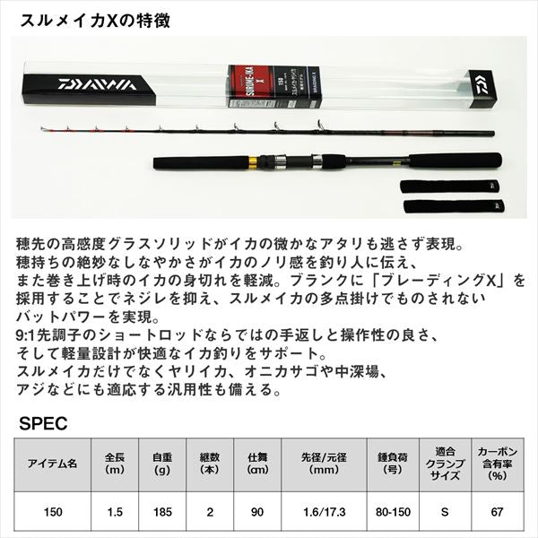 Daiwa Boat Rod Surumeika X 150 (Baitcasting 2 Piece)