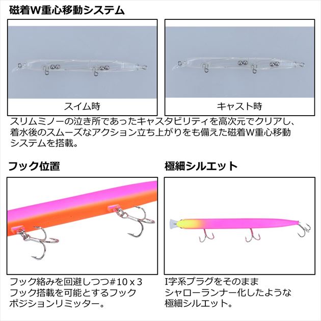 Daiwa SeaBass Lure Morethan Hisoka 120F-SSR Adelecchart back Blackberry