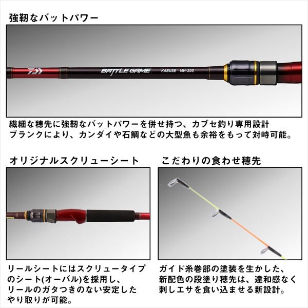 Daiwa Iso Rod Battle Game Kabuse MH-200 (Spinning 2 Piece)