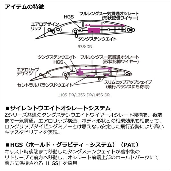 Daiwa SeaBass Lure Shoreline Shiner-Z Set Upper 125SDR Adelchairt Head Sardines