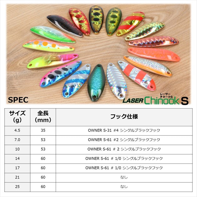 Daiwa Spoon Laser Chinook S 10g Full Chart